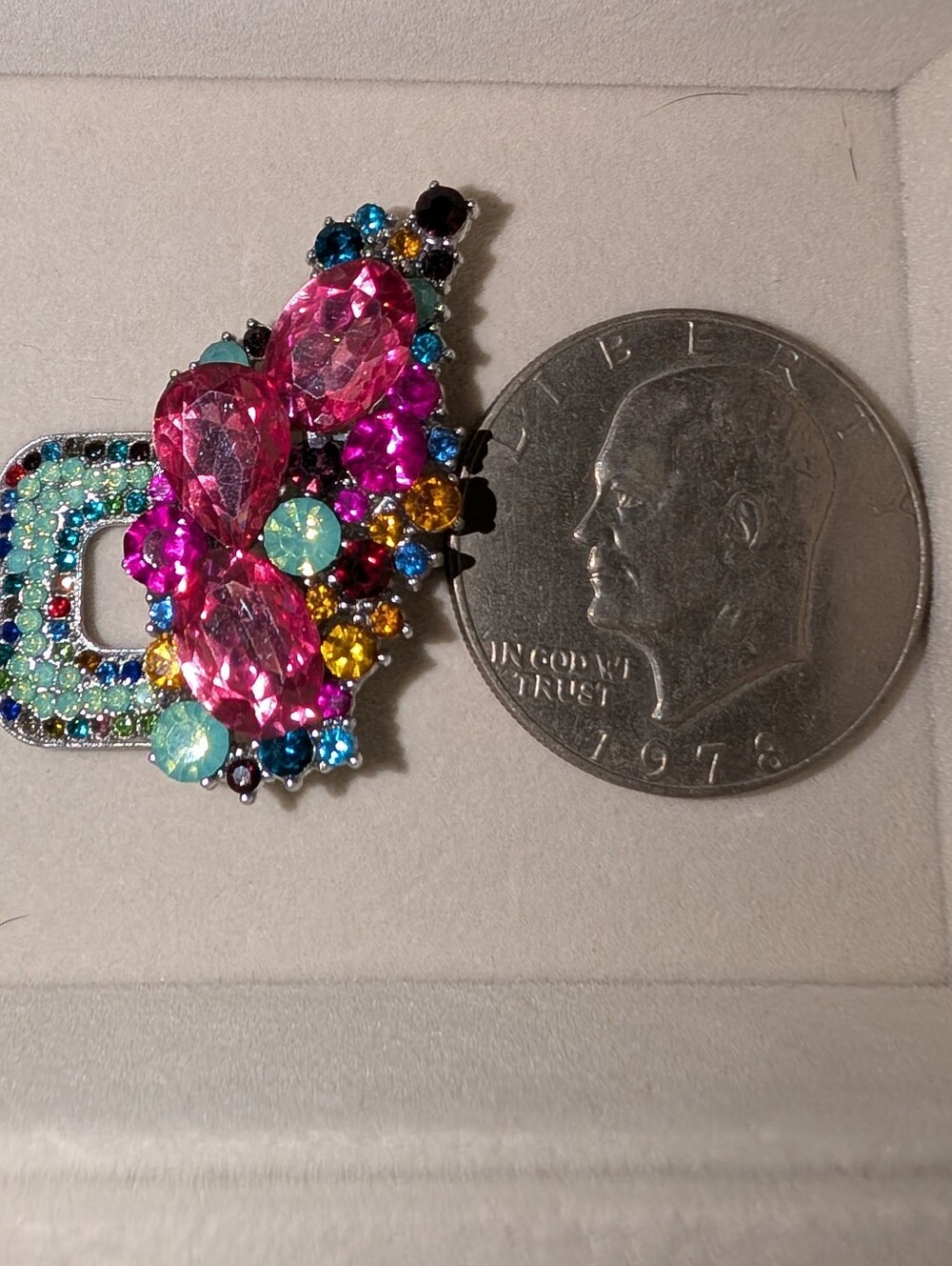 Brand New! Multicolor Crystal Brooch. SO Bright!